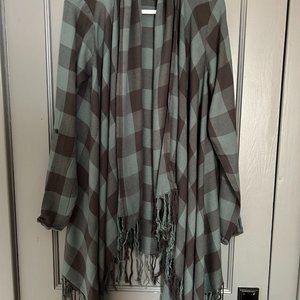 Harley Davidson - Plaid Woven Fringed Cardigan
